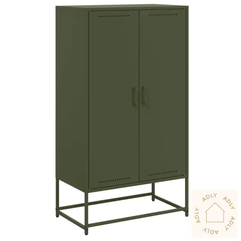 Highboard Olivengrønn 68,5X38,5X123,5 Cm Stål