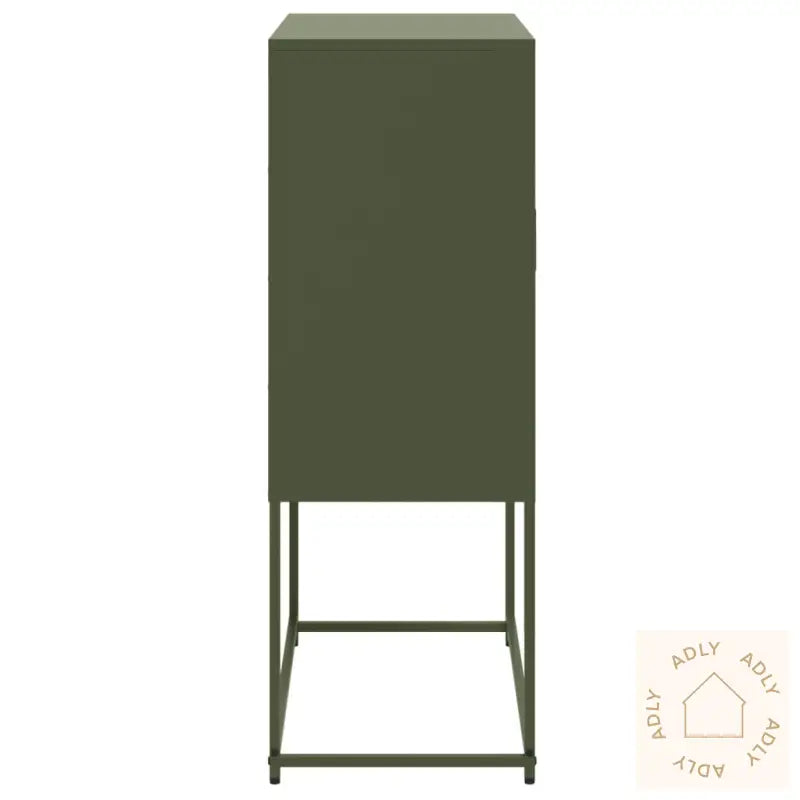 Highboard Olivengrønn 68,5X38,5X107 Cm Stål