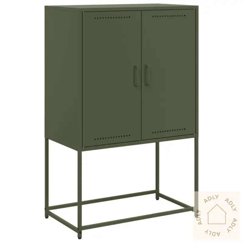 Highboard Olivengrønn 68,5X38,5X107 Cm Stål