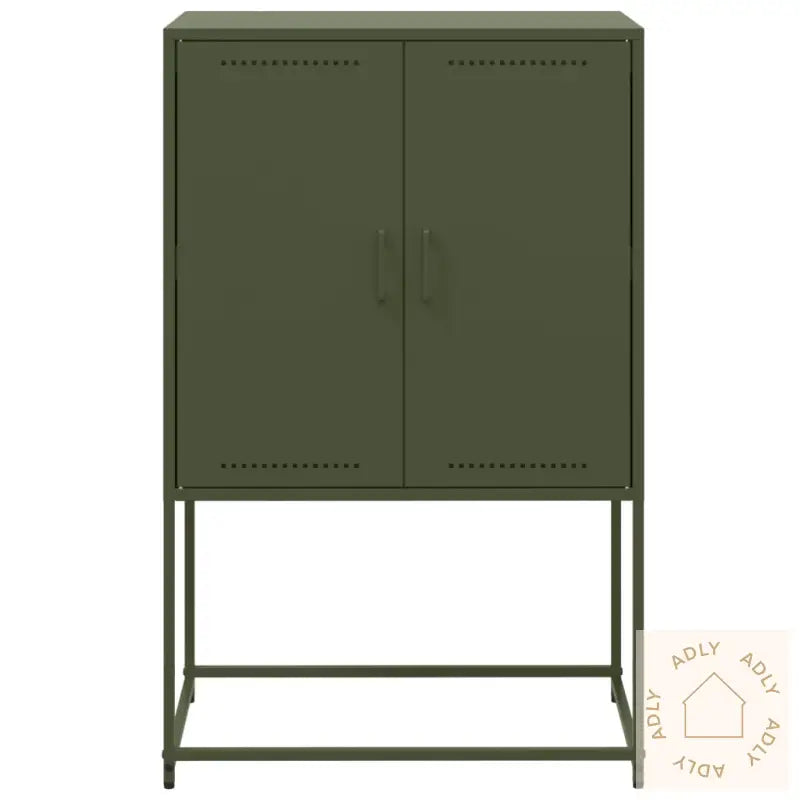 Highboard Olivengrønn 68,5X38,5X107 Cm Stål