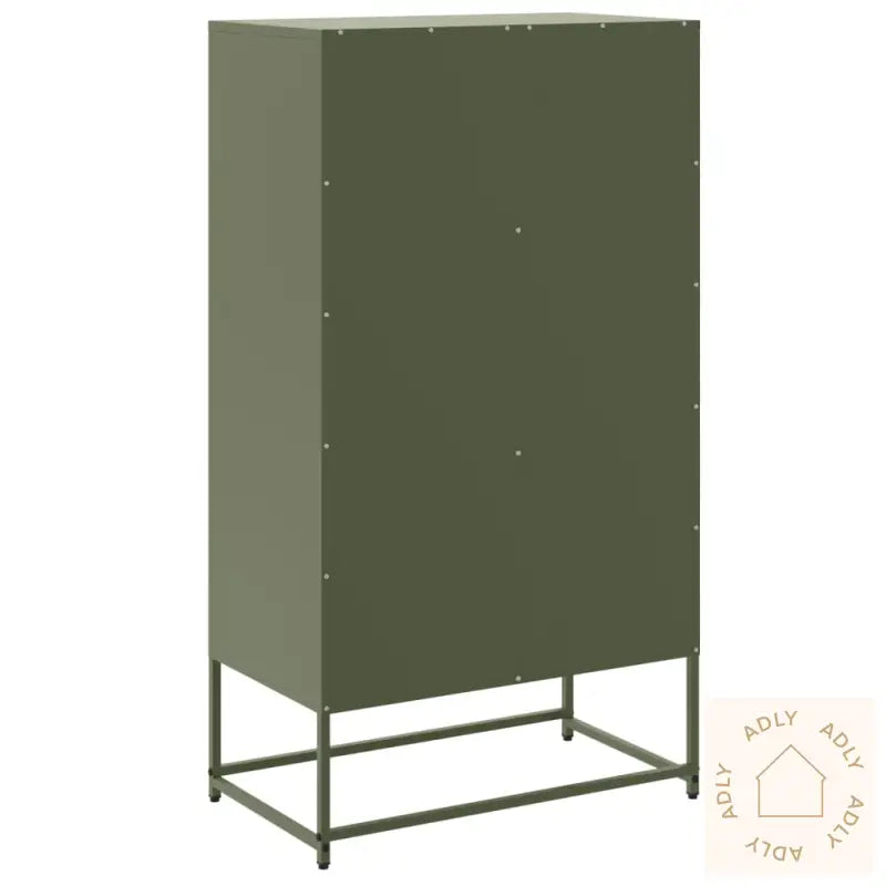 Highboard Olivengrønn 68,5X38,5X123,5 Cm Stål