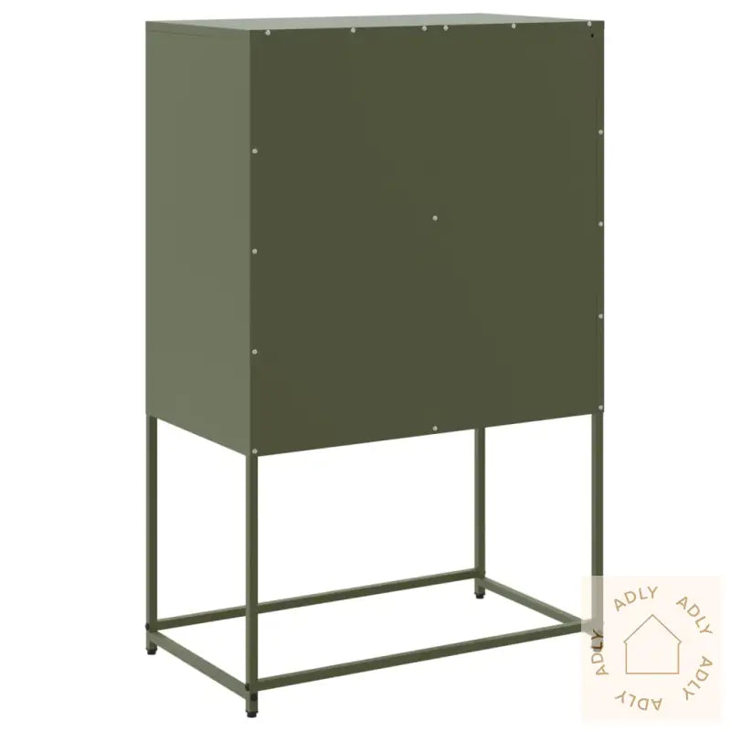 Highboard Olivengrønn 68,5X38,5X107 Cm Stål