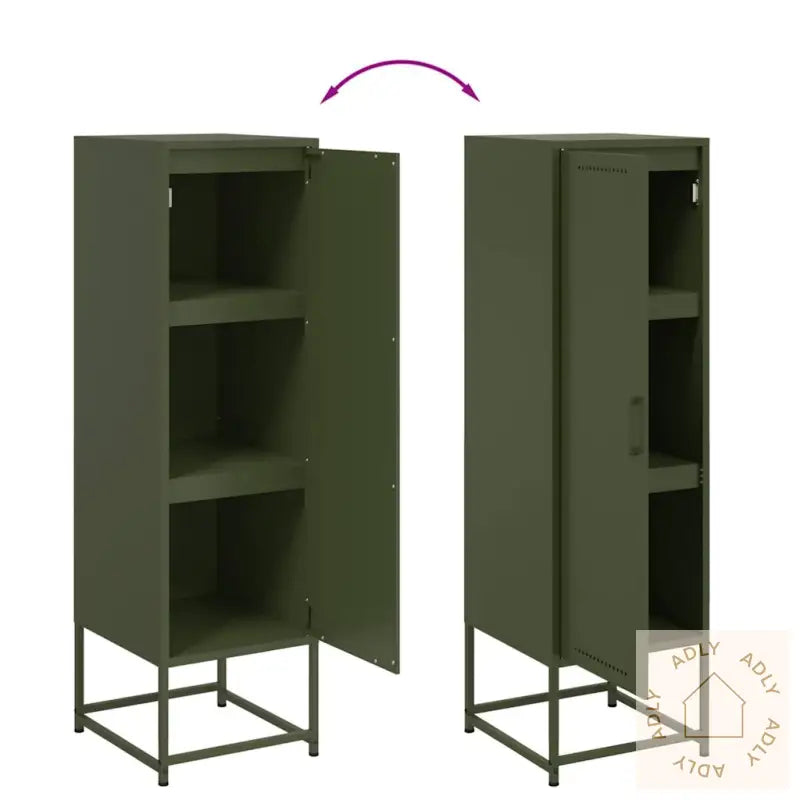 Highboard Olivengrønn 36X39X123 Cm Stål
