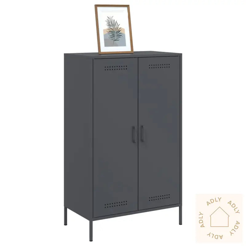 Highboard Antrasitt 68X39X113 Cm Stål