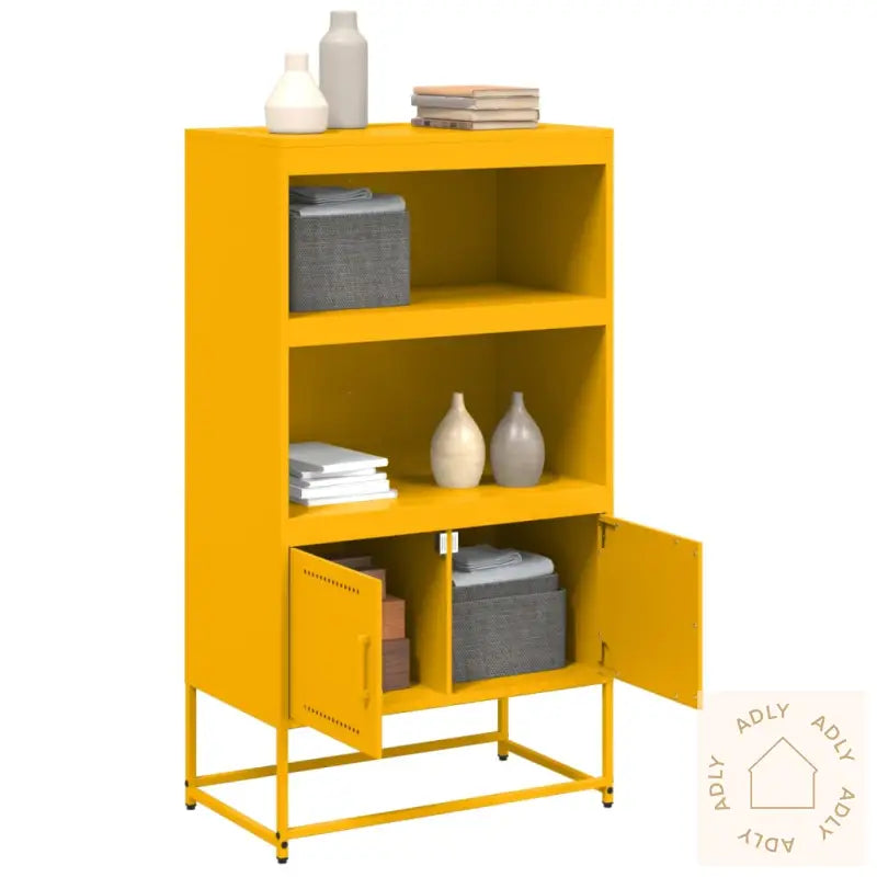 Highboard Sennepsgul 68,5X38,5X123,5 Cm Stål