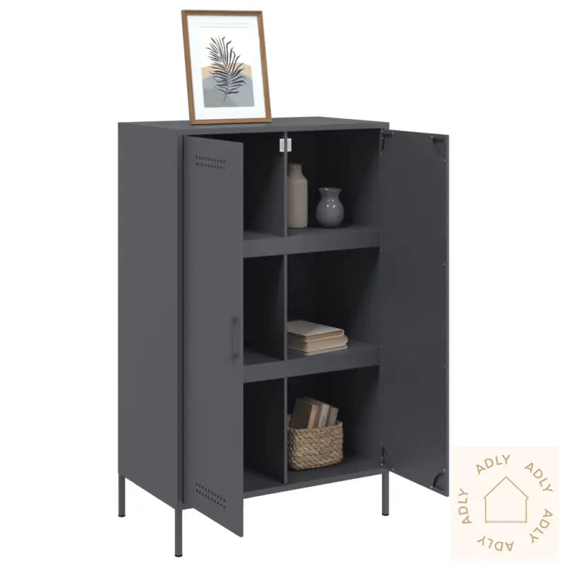Highboard Antrasitt 68X39X113 Cm Stål