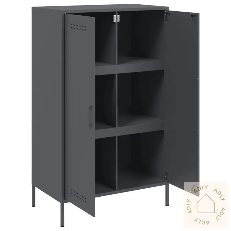 Highboard Antrasitt 68X39X113 Cm Stål