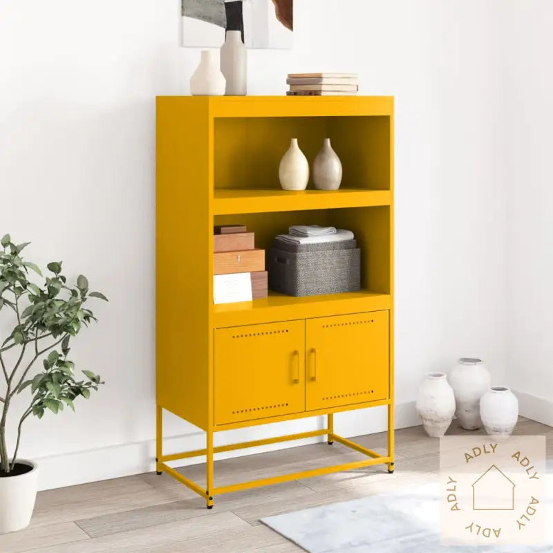 Highboard Sennepsgul 68,5X38,5X123,5 Cm Stål