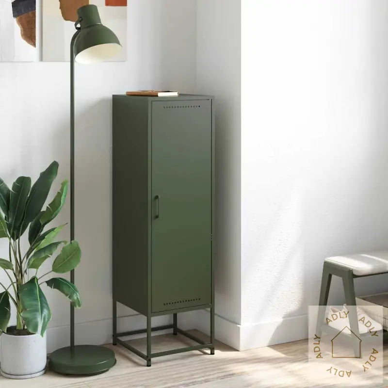 Highboard Olivengrønn 36X39X123 Cm Stål