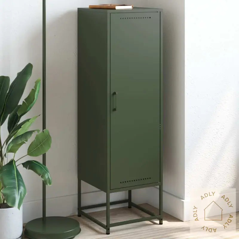 Highboard Olivengrønn 36X39X123 Cm Stål