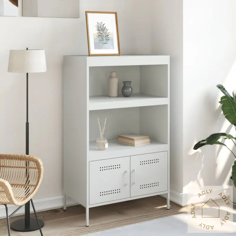 Highboard Hvit 68X39X113 Cm Stål