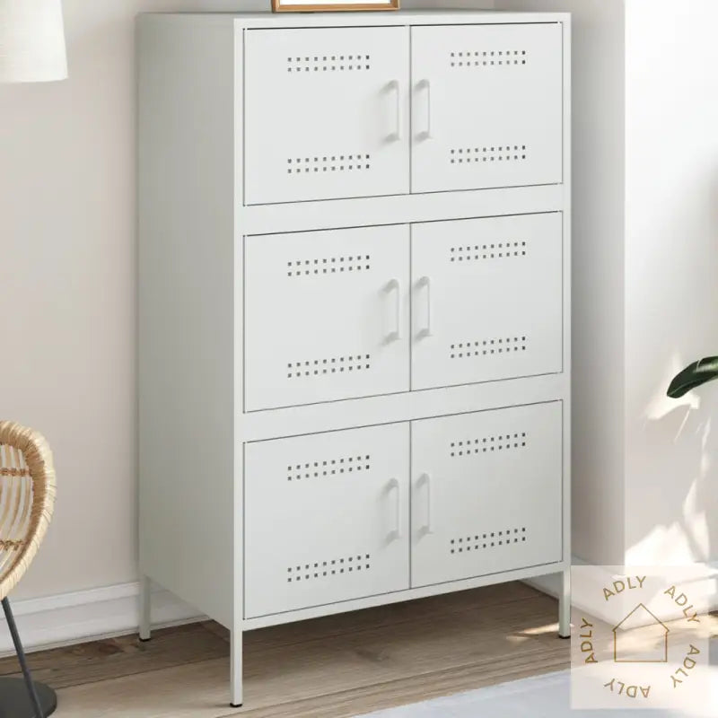 Highboard Hvit 68X39X113 Cm Stål