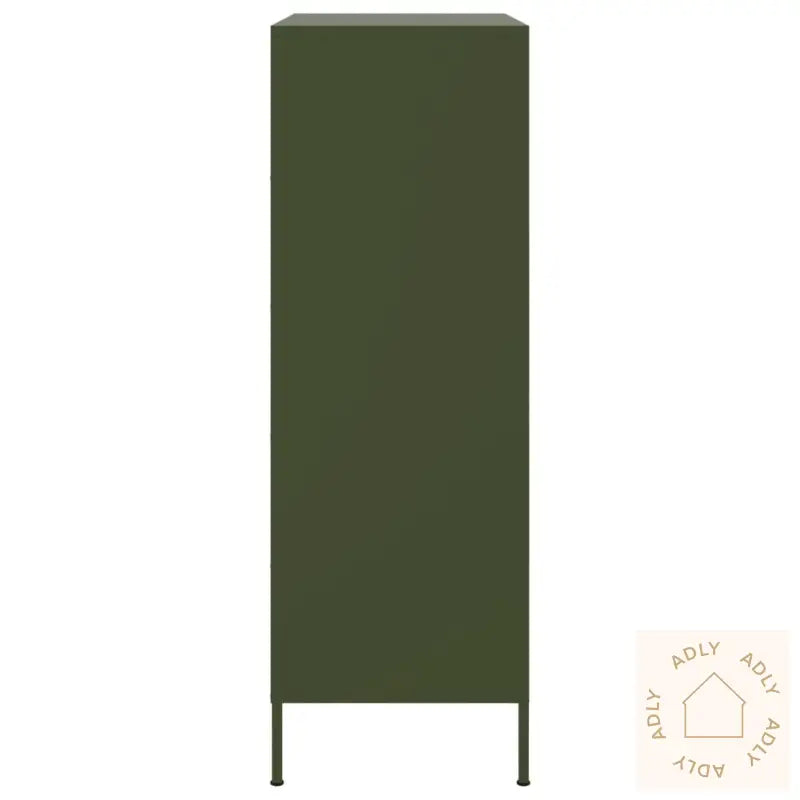 Highboard Olivengrønn 68X39X113 Cm Stål