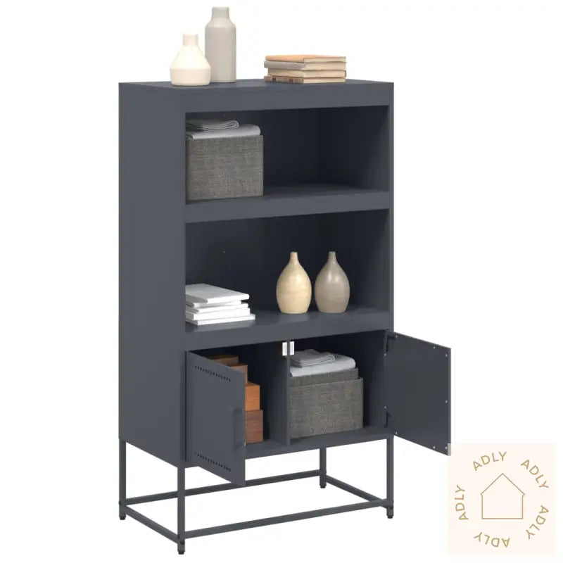 Highboard Antrasitt 68,5X38,5X123,5 Cm Stål