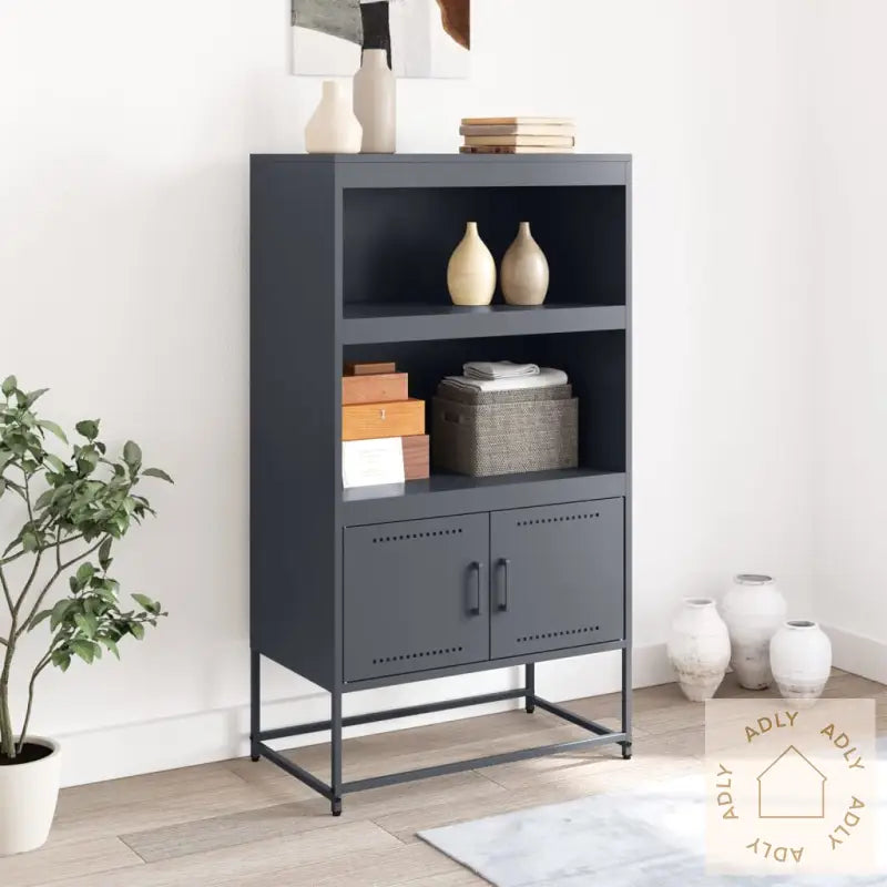 Highboard Antrasitt 68,5X38,5X123,5 Cm Stål