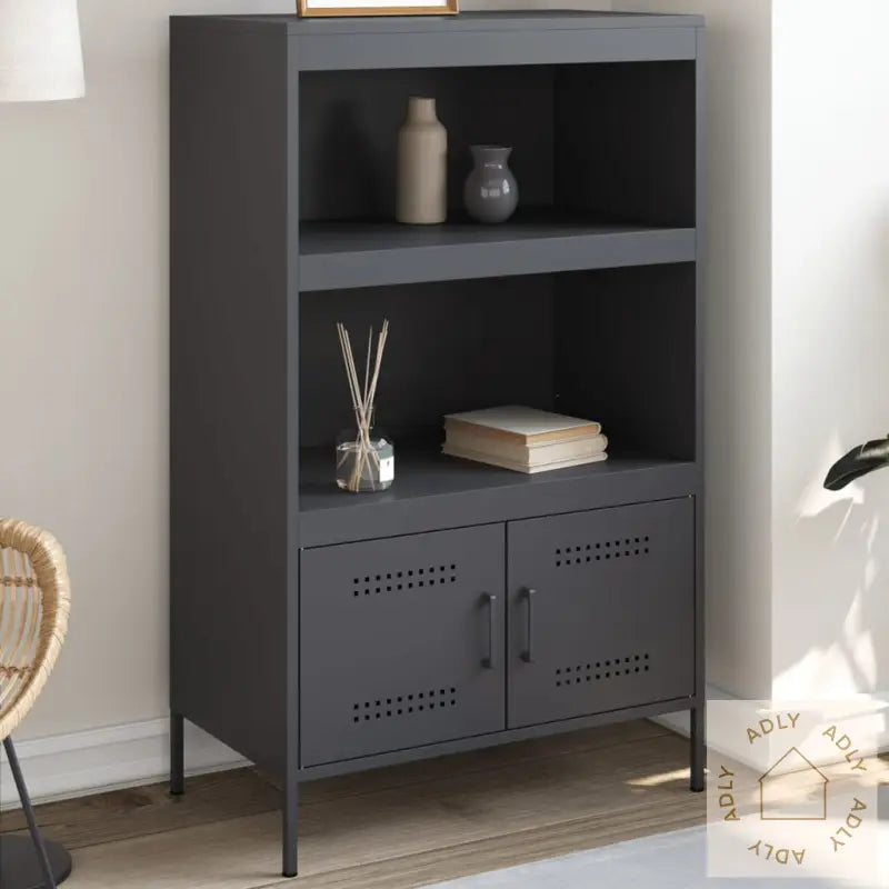 Highboard Antrasitt 68X39X113 Cm Stål