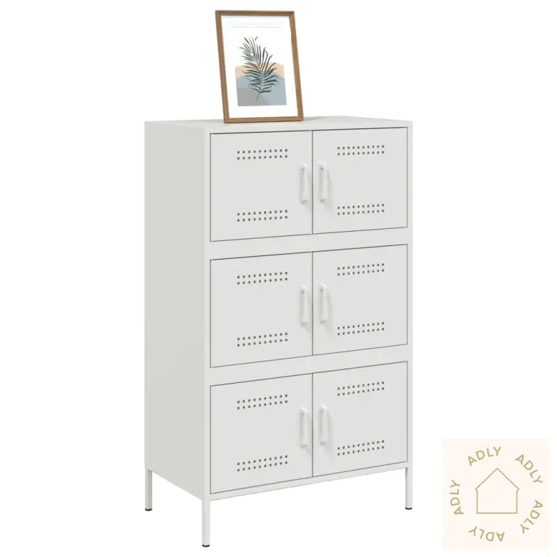 Highboard Hvit 68X39X113 Cm Stål
