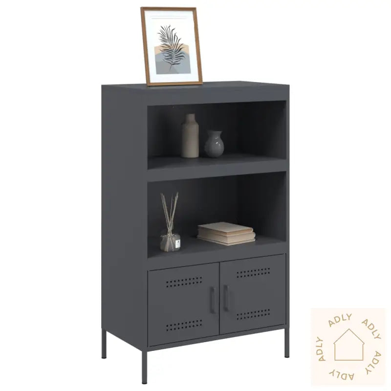 Highboard Antrasitt 68X39X113 Cm Stål
