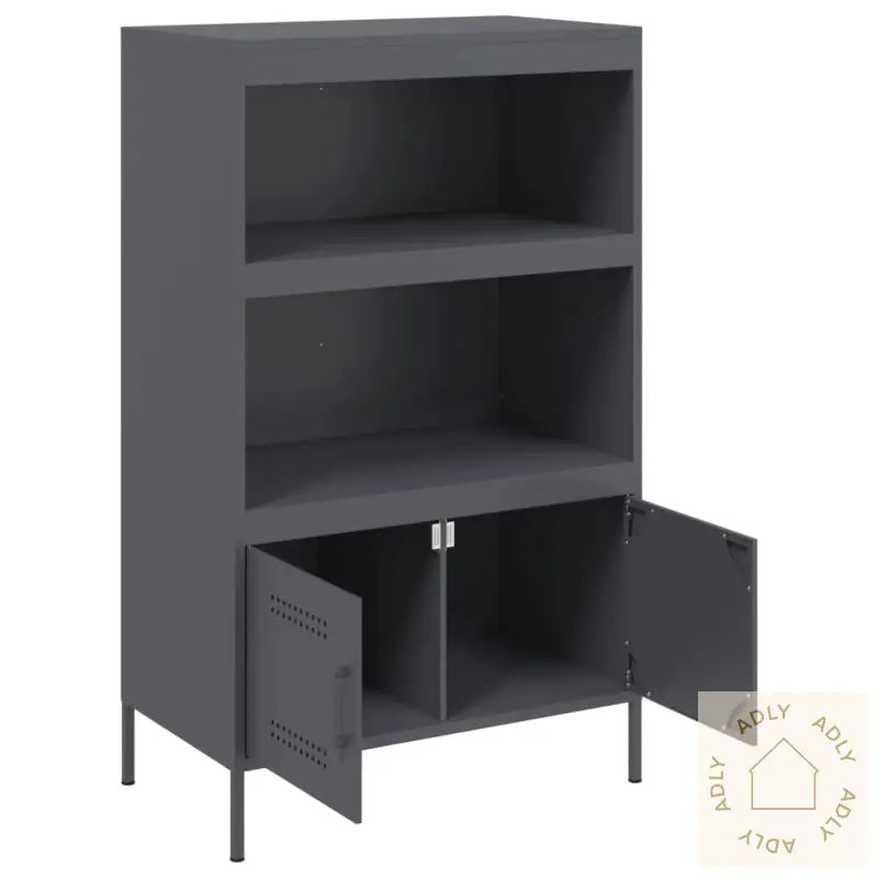 Highboard Antrasitt 68X39X113 Cm Stål