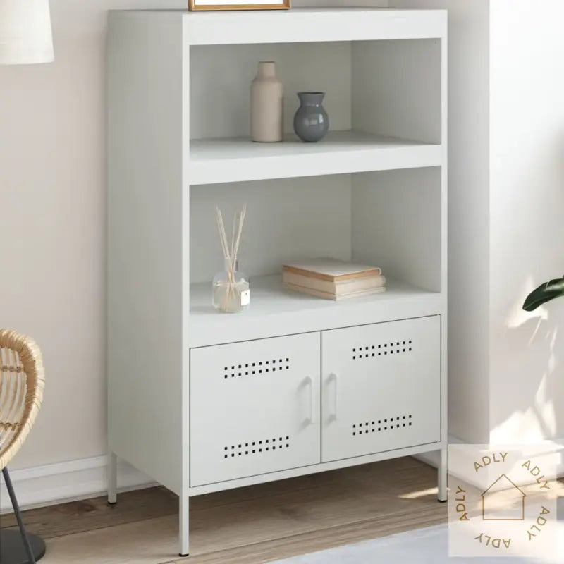 Highboard Hvit 68X39X113 Cm Stål