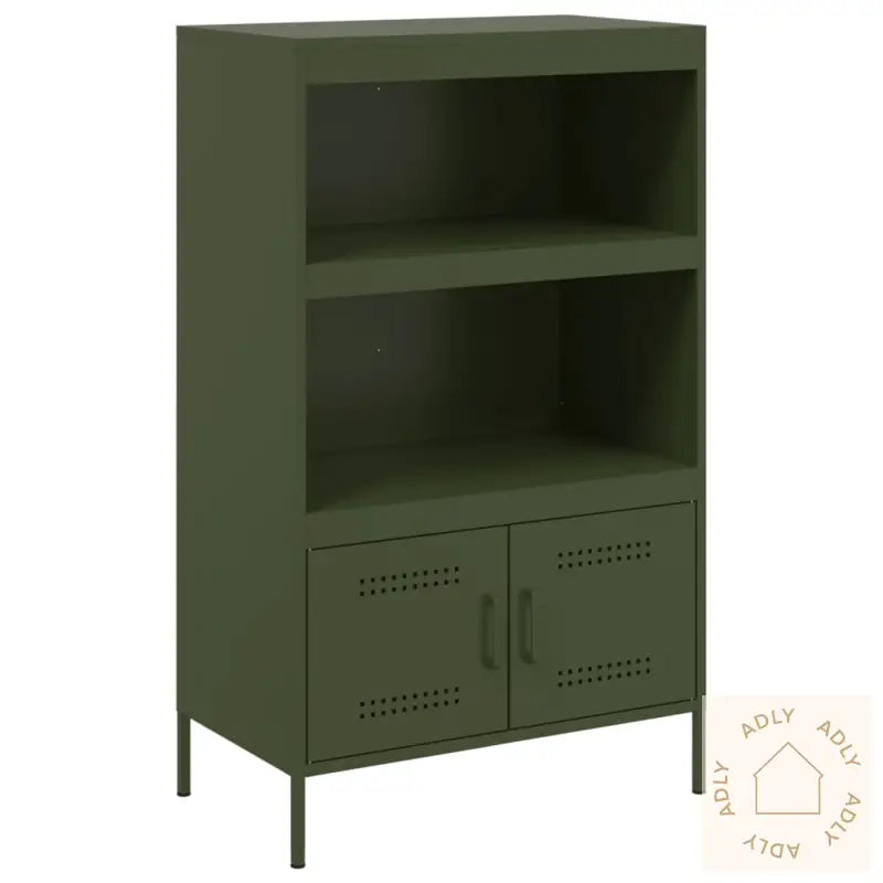 Highboard Olivengrønn 68X39X113 Cm Stål