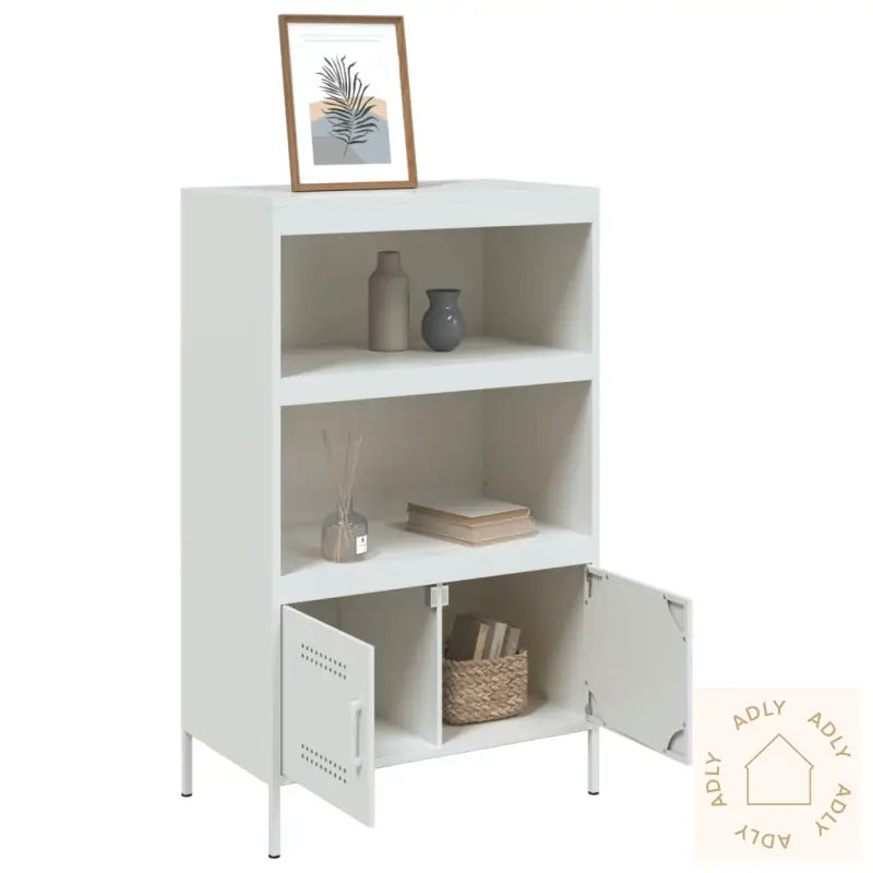 Highboard Hvit 68X39X113 Cm Stål
