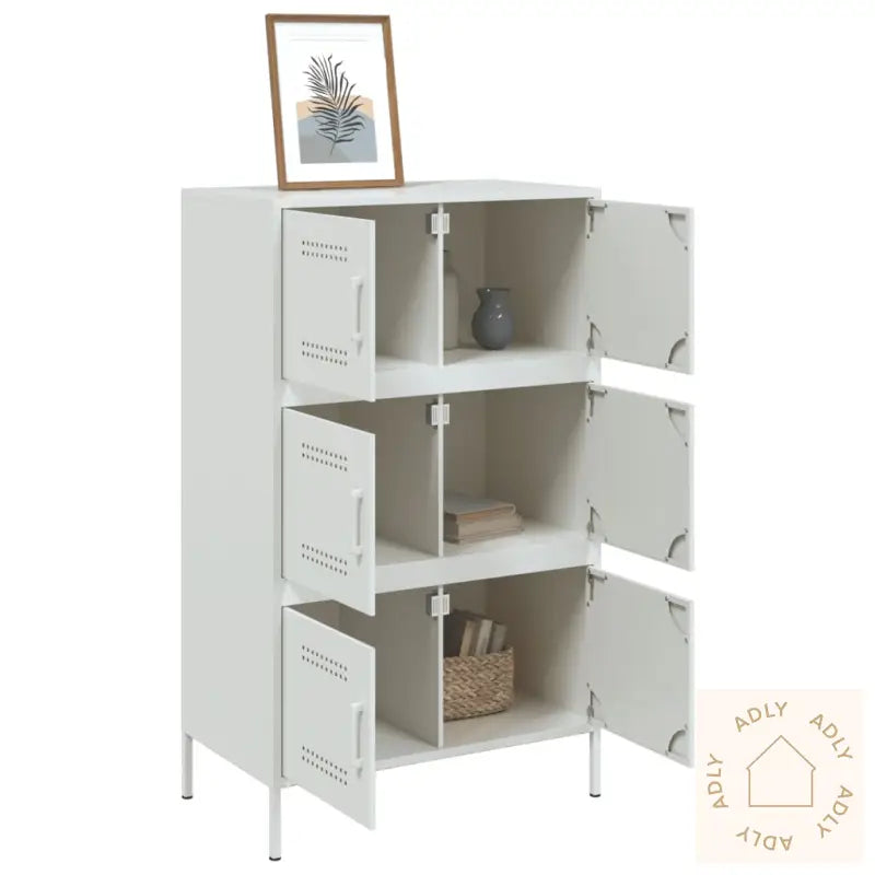 Highboard Hvit 68X39X113 Cm Stål
