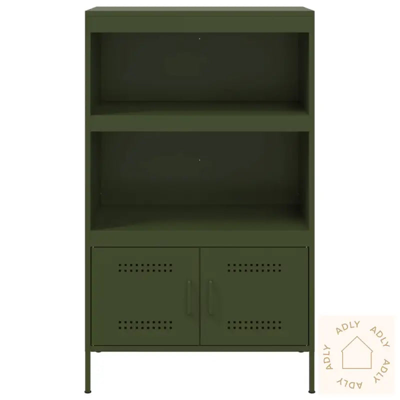 Highboard Olivengrønn 68X39X113 Cm Stål