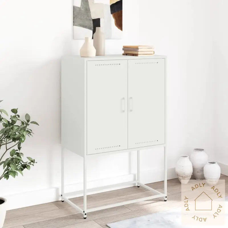 Highboard Hvit 68,5X38,5X107 Cm Stål