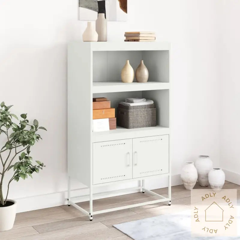 Highboard Hvit 68,5X38,5X123,5 Cm Stål