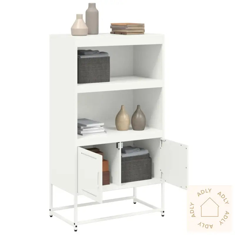 Highboard Hvit 68,5X38,5X123,5 Cm Stål
