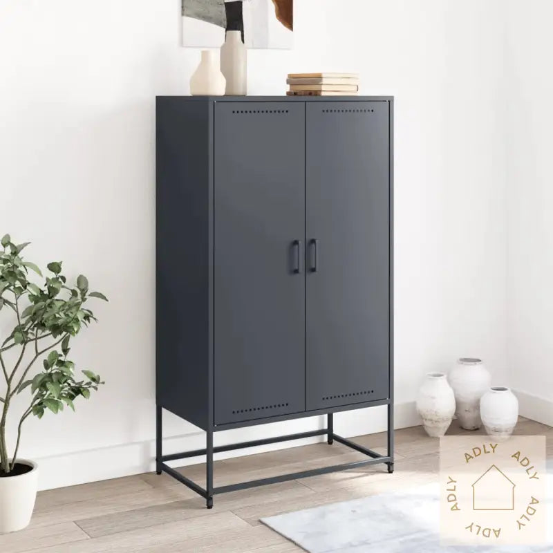 Highboard Antrasitt 68,5X38,5X123,5 Cm Stål