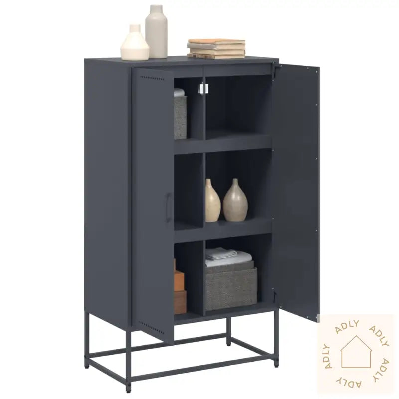 Highboard Antrasitt 68,5X38,5X123,5 Cm Stål