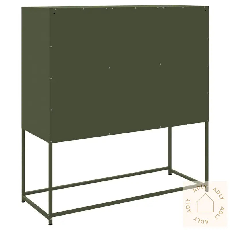 Highboard Olivengrønn 100,5X39X107 Cm Stål