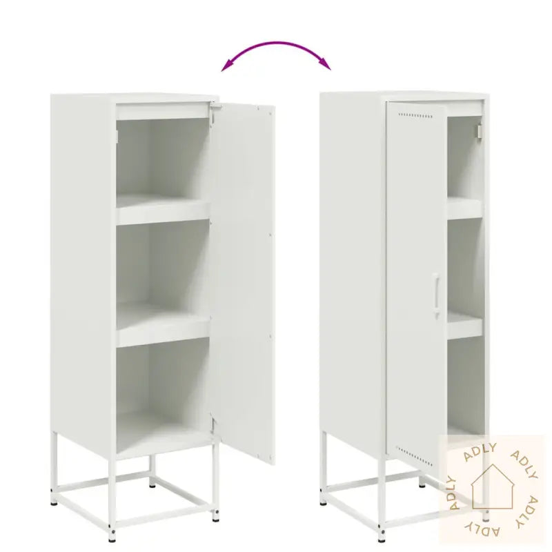 Highboard Hvit 36X39X123 Cm Stål