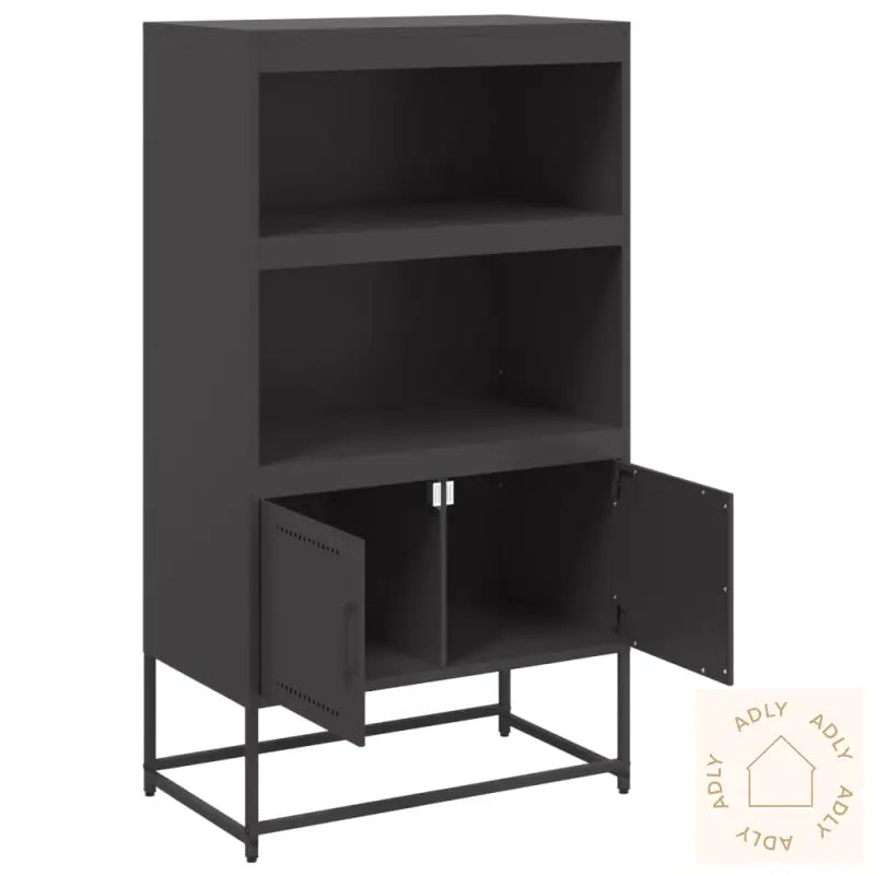Highboard Svart 68,5X38,5X123,5 Cm Stål