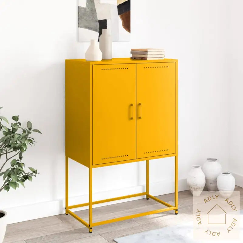 Highboard Sennepsgul 68,5X38,5X107 Cm Stål