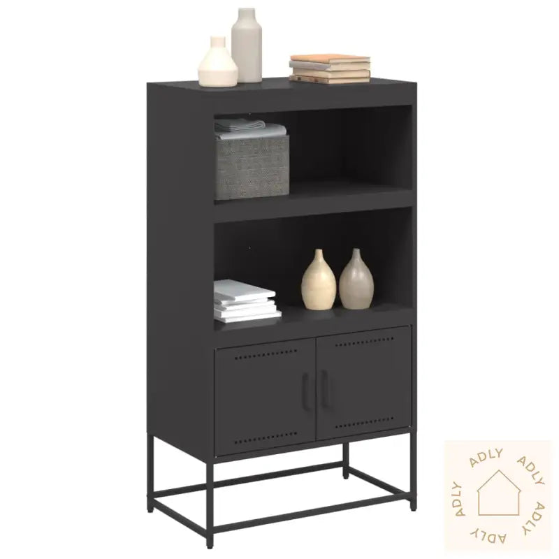 Highboard Svart 68,5X38,5X123,5 Cm Stål