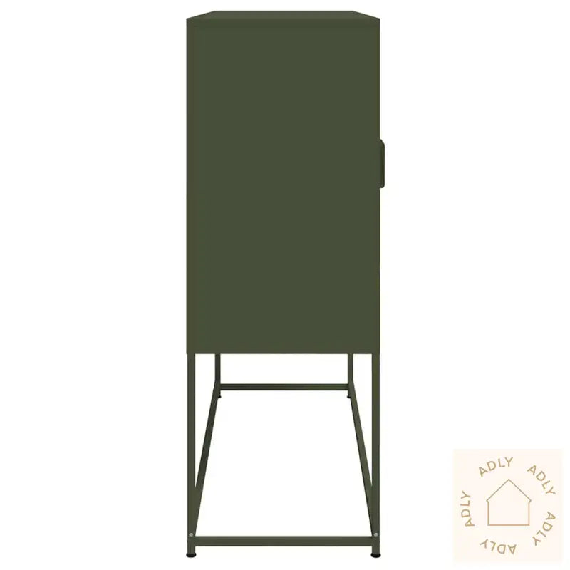 Highboard Olivengrønn 100,5X39X107 Cm Stål