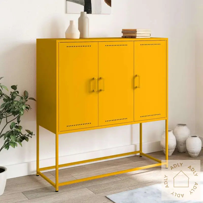 Highboard Sennepsgul 100,5X39X107 Cm Stål
