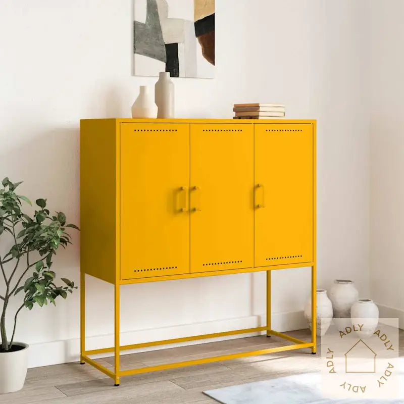 Highboard Sennepsgul 100,5X39X107 Cm Stål