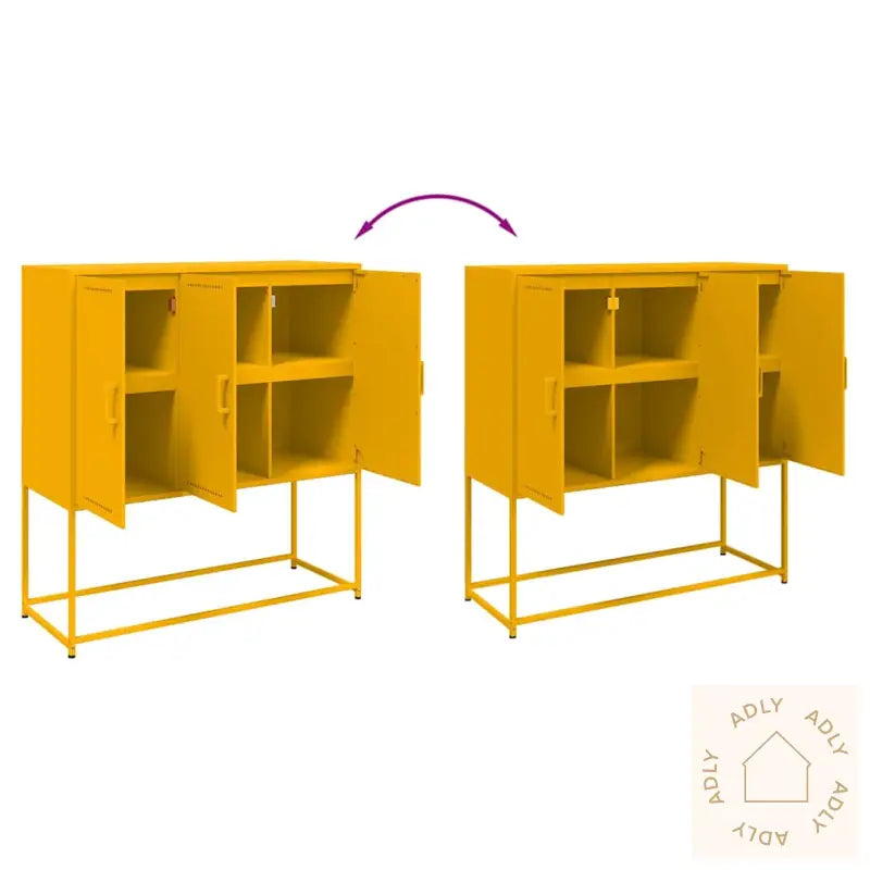 Highboard Sennepsgul 100,5X39X107 Cm Stål