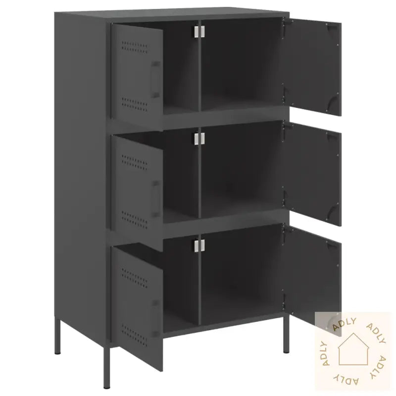 Highboard Svart 68X39X113 Cm Stål