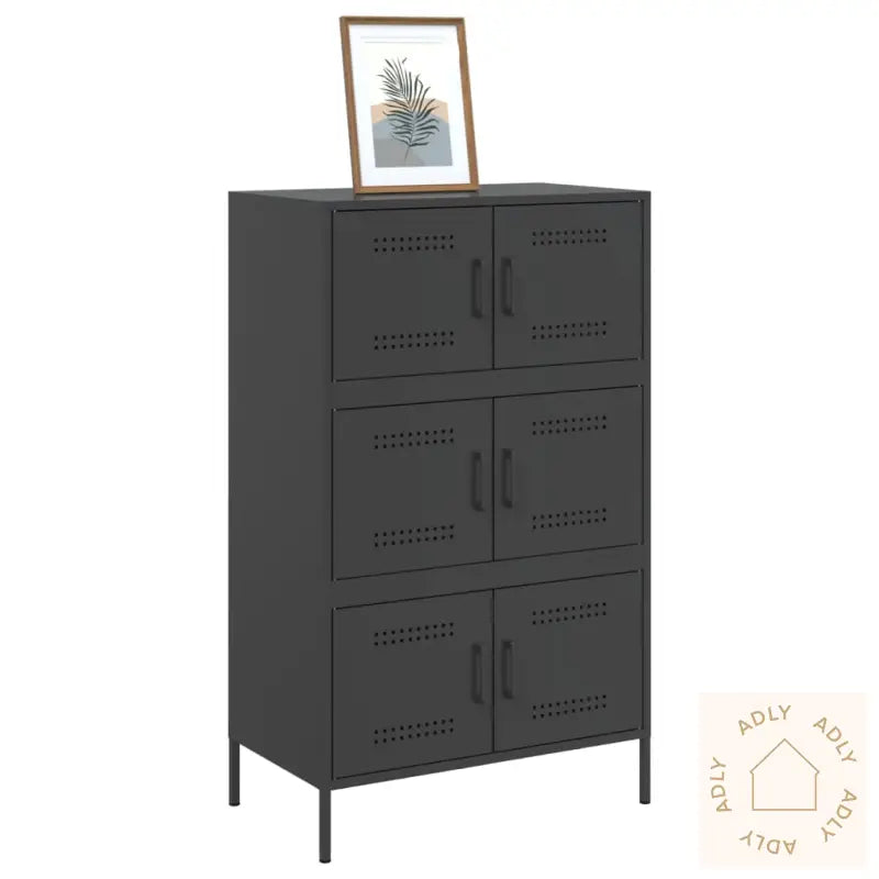 Highboard Svart 68X39X113 Cm Stål