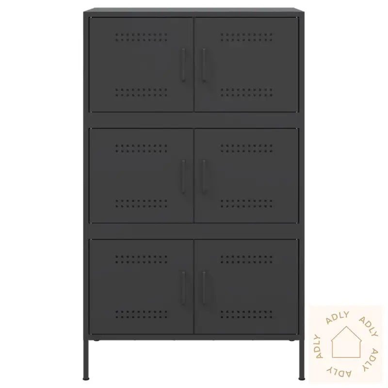 Highboard Svart 68X39X113 Cm Stål