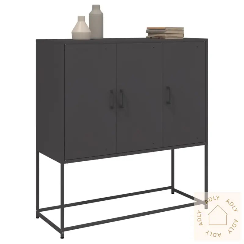 Highboard Svart 100,5X39X107 Cm Stål