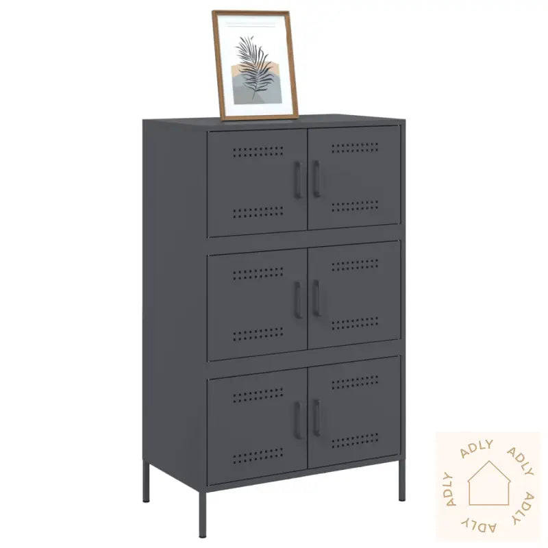 Highboard Antrasitt 68X39X113 Cm Stål