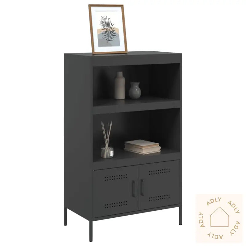 Highboard Svart 68X39X113 Cm Stål