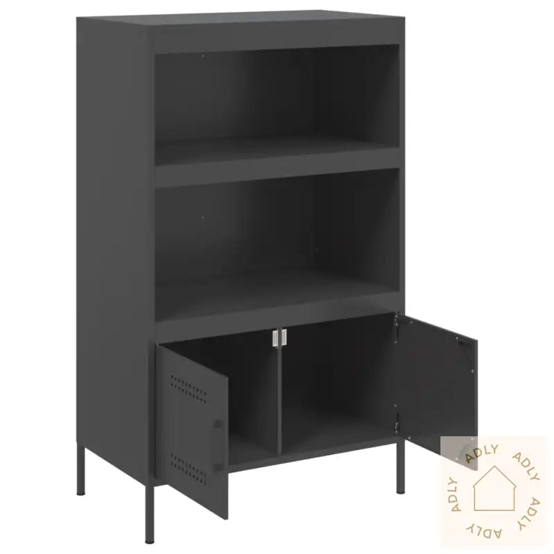 Highboard Svart 68X39X113 Cm Stål