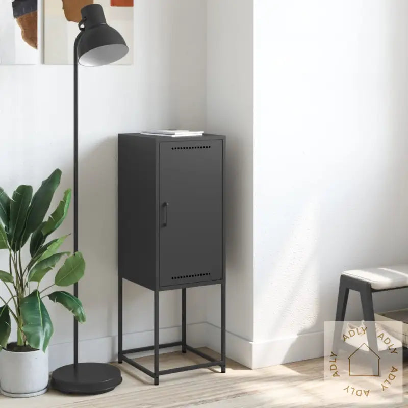 Highboard Svart 36X39X107 Cm Stål